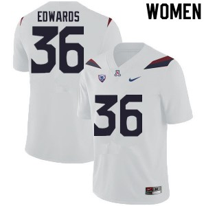Women University of Arizona #36 RJ Edwards White Player Jerseys 829985-349