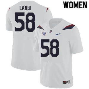 Womens Wildcats #58 Sam Langi White College Jerseys 132367-783