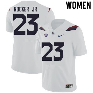 Women University of Arizona #23 Stevie Rocker Jr. White Stitch Jerseys 676186-994
