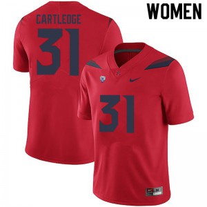 Womens University of Arizona #31 Trey Cartledge Red Stitch Jerseys 596936-903