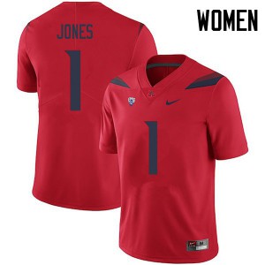Women's Arizona Wildcats #1 Cayleb Jones Red Official Jerseys 675141-264