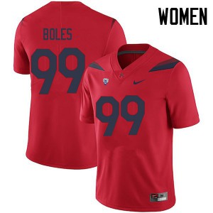 Women Wildcats #99 Dereck Boles Red High School Jerseys 395272-640