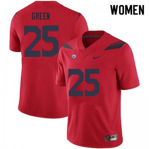 Women's University of Arizona #25 Devin Green Red Stitch Jerseys 111850-183