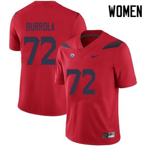 Women Arizona Wildcats #72 Edgar Burrola Red Stitched Jerseys 247505-109