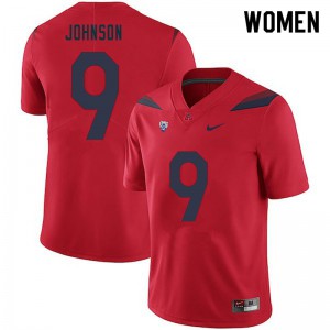 Women Arizona #9 Jalen Johnson Red Football Jerseys 413739-811