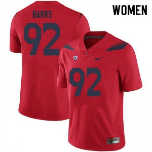 Womens Arizona Wildcats #92 Kyon Barrs Red Football Jersey 721388-946