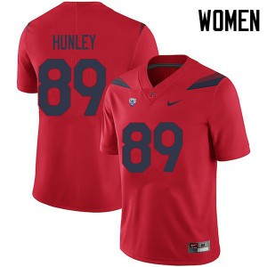 Women's University of Arizona #89 Ricky Hunley Red Stitched Jerseys 638641-543
