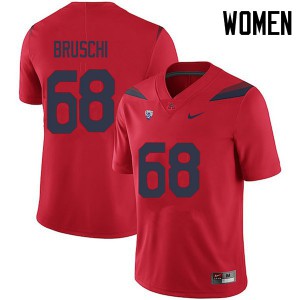 Women Wildcats #68 Tedy Bruschi Red College Jerseys 983487-956