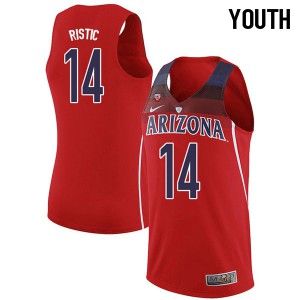 Youth Arizona #14 Dusan Ristic Red Embroidery Jerseys 142318-711