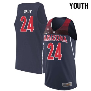 Youth Arizona #24 Emmanuel Akot Navy Embroidery Jerseys 963809-567
