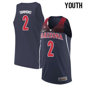 Youth University of Arizona #2 Kobi Simmons Navy Basketball Jersey 273675-720
