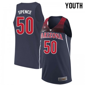 Youth Arizona Wildcats #50 Alec Spence Navy Basketball Jersey 497053-849