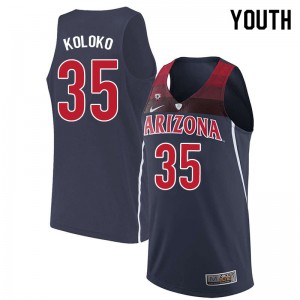 Youth Arizona #35 Christian Koloko Navy Player Jersey 201144-657