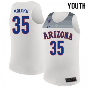 Youth University of Arizona #35 Christian Koloko White Player Jersey 492107-899
