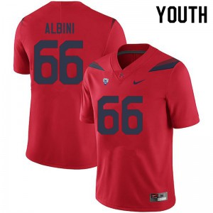 Youth University of Arizona #66 Geno Albini Red Stitched Jerseys 321395-639