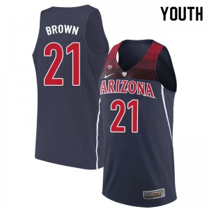 Youth University of Arizona #21 Jordan Brown Navy Alumni Jersey 580601-566
