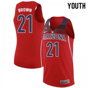 Youth Arizona Wildcats #21 Jordan Brown Red College Jersey 518838-984