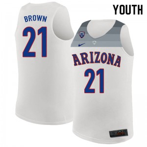 Youth Arizona Wildcats #21 Jordan Brown White Basketball Jersey 704285-421