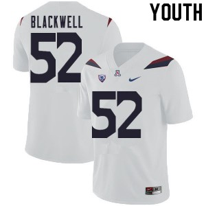 Youth University of Arizona #52 Aaron Blackwell White Stitched Jerseys 527866-525