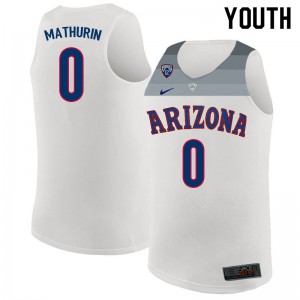 Youth Wildcats #0 Bennedict Mathurin White College Jersey 754706-693