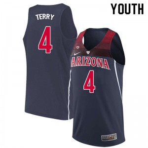 Youth University of Arizona #4 Dalen Terry Navy Stitched Jersey 811202-587