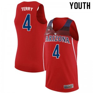 Youth Arizona Wildcats #4 Dalen Terry Red Official Jersey 103057-334