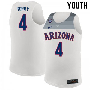 Youth Arizona Wildcats #4 Dalen Terry White NCAA Jerseys 294350-457