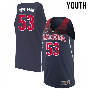 Youth Arizona Wildcats #53 Grant Weitman Navy Stitched Jerseys 441523-904
