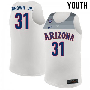 Youth Wildcats #31 Terrell Brown Jr. White Embroidery Jerseys 212273-509