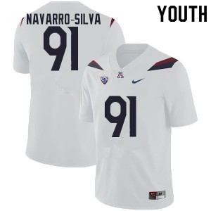 Youth Arizona Wildcats #91 Alex Navarro-Silva White Embroidery Jerseys 868428-347