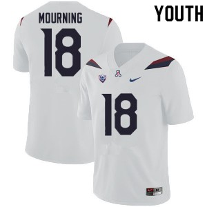 Youth Wildcats #18 Derick Mourning White Embroidery Jerseys 992453-623