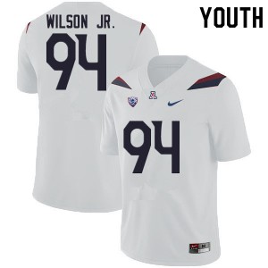Youth Wildcats #94 Dion Wilson Jr. White Embroidery Jersey 254474-815