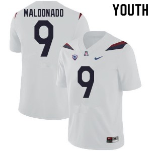 Youth Wildcats #9 Gunner Maldonado White High School Jerseys 667862-614