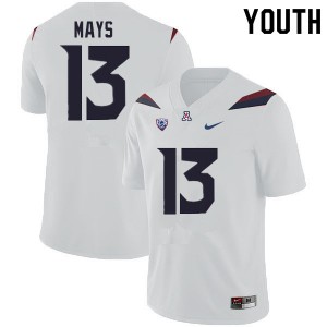 Youth Wildcats #13 Isaiah Mays White NCAA Jersey 503172-711