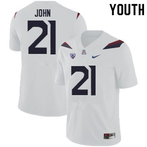 Youth Arizona #21 Jalen John White Embroidery Jersey 960183-944