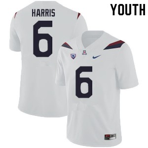 Youth Arizona Wildcats #6 Jason Harris White Official Jerseys 705490-372