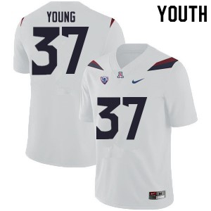 Youth Wildcats #37 Jaydin Young White Stitch Jerseys 374634-998