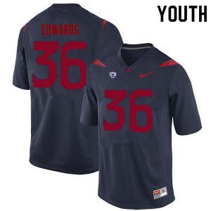 Youth Wildcats #36 RJ Edwards Navy Player Jersey 406819-921