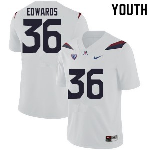 Youth Wildcats #36 RJ Edwards White Stitch Jerseys 645792-886
