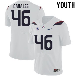 Youth Wildcats #46 Thor Canales White Football Jersey 975342-711
