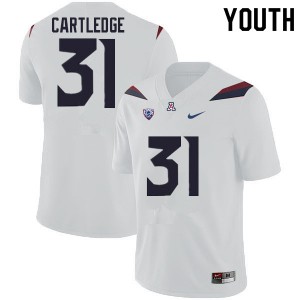 Youth Arizona #31 Trey Cartledge White NCAA Jersey 648216-140