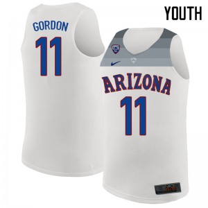 Youth University of Arizona #11 Aaron Gordon White Embroidery Jerseys 502260-618
