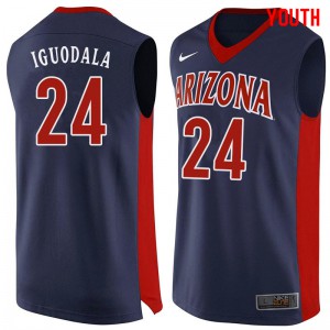Youth Wildcats #24 Andre Iguodala Navy College Jersey 550346-835