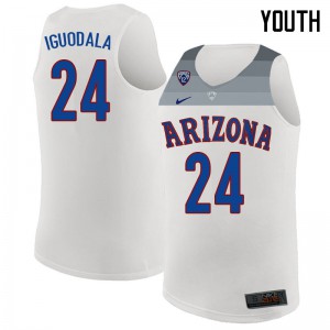 Youth Wildcats #24 Andre Iguodala White Official Jersey 906030-950