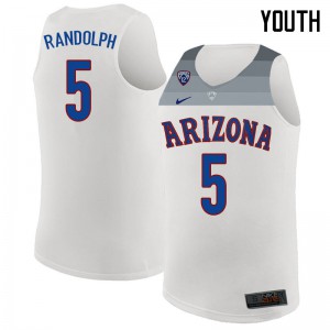 Youth University of Arizona #5 Brandon Randolph White College Jersey 983983-275