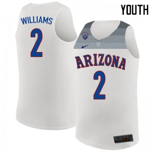 Youth University of Arizona #2 Brandon Williams White High School Jersey 453551-869