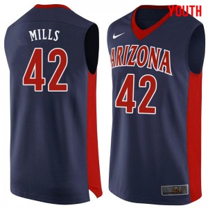 Youth Arizona Wildcats #42 Chris Mills Navy Stitched Jersey 453962-302