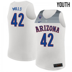 Youth Arizona Wildcats #42 Chris Mills White University Jerseys 723039-707