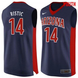 Youth Wildcats #14 Dusan Ristic Navy Stitched Jerseys 960103-708