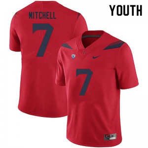 Youth University of Arizona #7 Jaden Mitchell Red Official Jerseys 908031-123